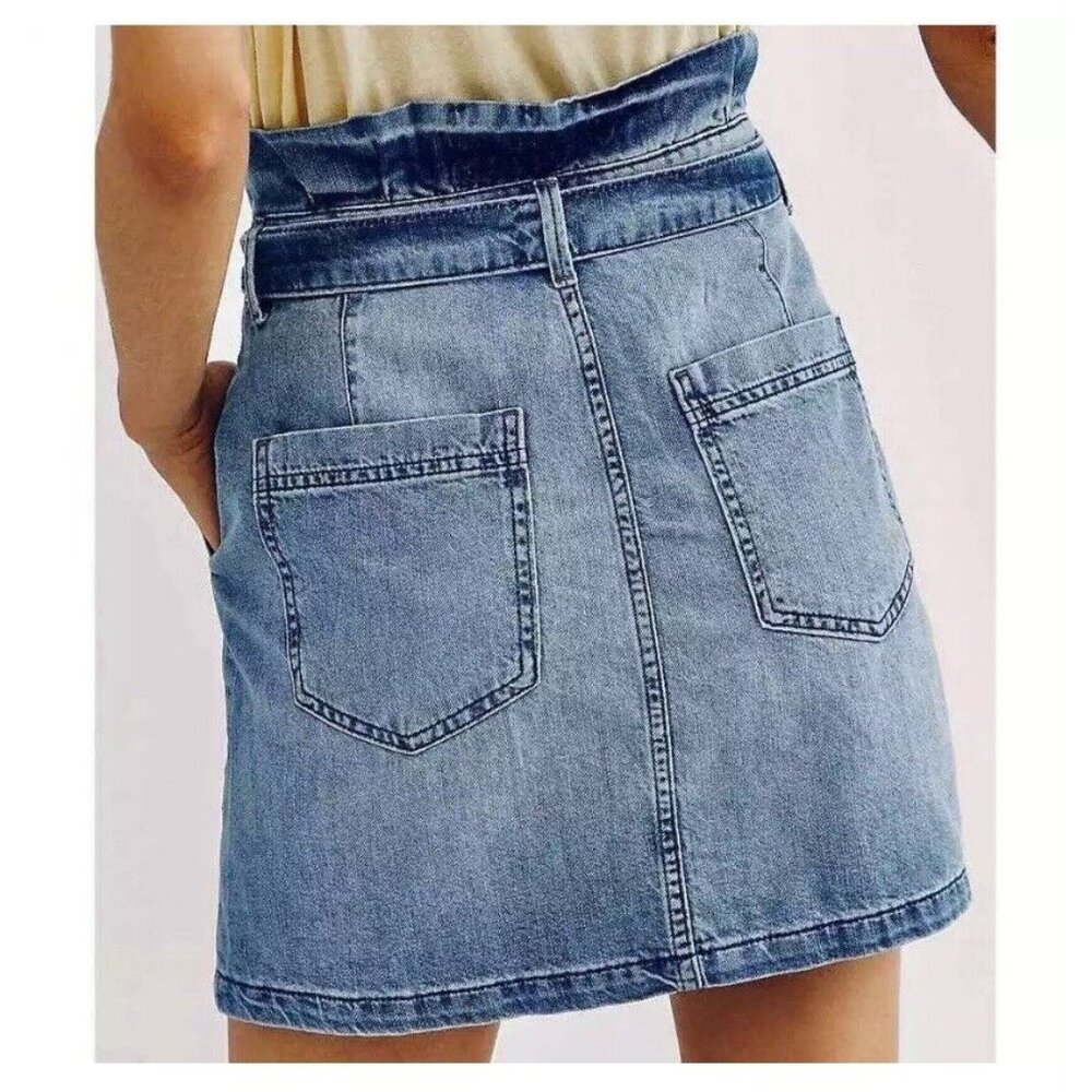 Free People Blue Denim Mini Skirt - Picture 2 of 9